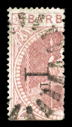 S.G. 88, 1878 1D. Small surcharge on 5- Dull rose, fairly strong color, neat bootheel cancel, fine 1923 RPS certificate (Scott 59 $1,200.00).
