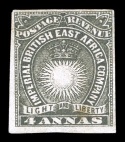 S.G. 10, 1890 4a Grey, imperforate, unused, full to large margins all around, strong color, very fine signed A. Diena and accompanied by a 1982 E. Diena certificate (Scott 19b
$1,500.00).