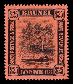 S.G. 48, 1910 $25.00 Black on red, beautifully centered, deep colors, o.g., lightly hinged, and extremely fine and choice example of this popular high value (Scott 39
$650.00).