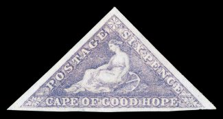 S.G. 7b, 1858 6p Deep rose lilac on white paper, large margins on all three sides, wonderfully bright rich color and a crisp impression on fresh paper, small part o.g.,
extremely fine 1993 BPA certificate (Scott 5a $2,000.00).