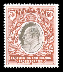 S.G. 33, 1907 50R Grey and red brown, lovely fresh single with bright colors, attractively centered within even balanced margins, o.g., l.h., extremely fine (Scott 30A
$2,100.00).