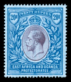S.G. 60, 1918 20R Purple and blue on blue paper, bright colors, well centered, o.g., faintly hinged, very fine (Scott 56 $500.00).