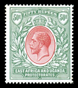 S.G. 61, 1912 50R Dull rose red and dull greyish green, attractive colors, nicely centered, o.g., just a faint bit of gum toning, otherwise very fine (Scott 57
$725.00).