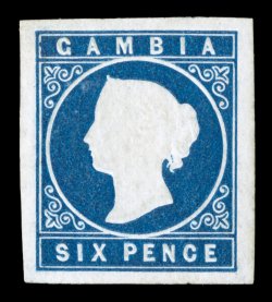 S.G. 7w, 1874 6p Deep blue, watermarked crown and CC inverted, large margins on all four sides, deeply rich color and a well incised impression, o.g., lightly hinged, an
extremely fine example of this elusive variety (Scott 4a var.).