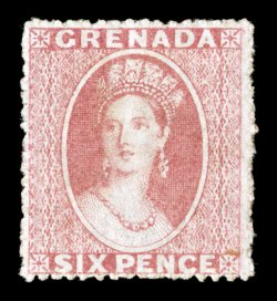 S.G. 3, 1861 6p Rose, attractive mint single of the first issue without watermark, bright rose color, extraordinarily well centered with perforations clear of the design
virtually all around, slightly disturbed o.g., extremely fine 2007 BPA cer