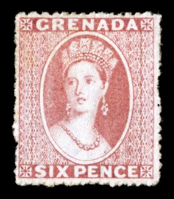 S.G. 6, 1863 6p Rose, unused, attractive warm color, well centered, very fine ex-Hackmey (Scott 4 $700.00).