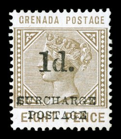 S.G. D5, 1892 1d.SurchargePostage on 8p Grey brown postage due, well centered, rich color, faintly disturbed o.g., small toned spot on gum only, very fine clear 1977 PF
certificate and a 2008 BPA certificate ex-Sovereign (Scott J5