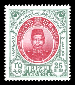 S.G. 18, 1912 $25.00 Rose carmine and green, well centered, beautiful rich colors, fresh clean o.g., lightly hinged, very fine and choice 2006 Brandon certificate (Scott 19
$1,200.00).