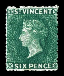 S.G. 19b, 1875 6p Deep blue green, seldom seen mint single, rich color in a particularly dark shade, o.g., fine 1977 Brandon certificate (Scott 14B $1,800.00).