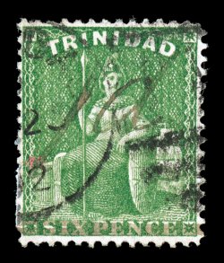 S.G. 103, 1882 1d Black manuscript surcharge on 6p Bright yellow green, bright fresh color, well centered for this, neatly cancelled, very fine a particularly choice copy of
this rare stamp that exists only used 1961 RPS certificate for a pa
