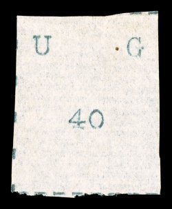 S.G. 7, 1895 40(c) Black, wide letters, wide stamp, without gum as issued, a highly collectable copy of this very rare stamp, full borders on two sides and a partial border at
top, exceptionally fresh, corner crease at top right, still very fine