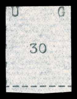 S.G. 31, 1895 30(c) Black, narrow letters, narrow stamp, without gum as issued, borders at bottom and left, fresh and very fine ex-Dr. Scott (Scott 31
$1,100.00).