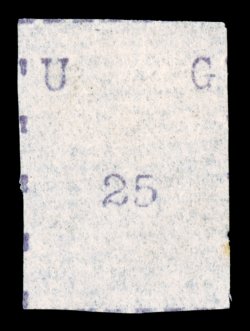 S.G. 39, 1895 25(c) Violet, narrow letters, narrow stamp, without gum as issued, frame lines nearly all around, quite fresh, very fine signed H. Bloch ex-Dr. Scott (Scott 39
$800.00).