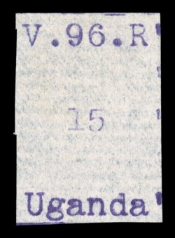S.G. 46, 1896 15(c) Violet, without gum as issued, especially strong typewritten impression, full frame line at right and partial frame lines at top and bottom, very fine
(Scott 46 $550.00).