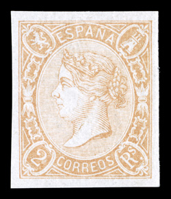 73a, 1865 2r Salmon, an impressive mint single, featuring uncharacteristically large and even margins all around, plus it is incredibly fresh, with bright color on clean white
paper, while its reverse reveals original gum which has never been hi