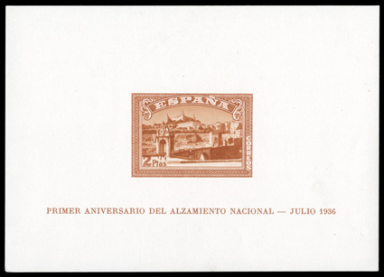 B108Ab, B108Cd, 1937 2P Alcazar souvenir sheets cplt., fresh and crisp, o.g., l.h., very fine set (Edifil 838-39 Ç1,200).