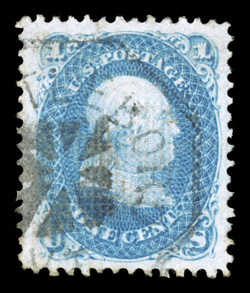 86, 1c Blue, E grill, exceptionally well centered within lavishly large margins, bright fresh color, light c.d.s. and fancy petite cork cancels, extremely fine the One Cent E
grill is rarely encountered this well centered and margined 1999