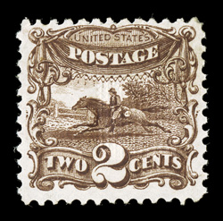 113, 2c Brown, strong rich color, nicely centered, o.g., lightly hinged, very fine photocopy of a 2004 PF certificate for a pair, this being the left stamp.