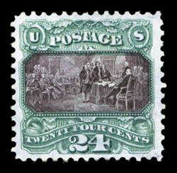 130, 24c Green and violet re-issue, unused, well centered and margined, lovely rich colors on bright white paper, very fine.