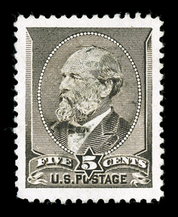 205, 5c Yellow brown, impressive used single, possessing absolutely gigantic margins all around and being wonderfully well centered within them, rich color, unusually light
cancel, extremely fine a large-margined gem 2009 PSE certificate (XF-S