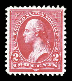 251, 2c Carmine, Ty. II, exceedingly well centered, bright color, o.g., lightly hinged, extremely fine 2005 PSE certificate.