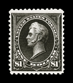 261A, $1.00 Black, Ty. II, an exciting mint example of this rare and difficult Bureau issue, being in a condition unlike the vast majority one encounters, fabulously bright and
fresh, with intense prooflike color and impression on wonderfully br