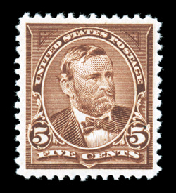 270, 5c Chocolate, uncommonly well centered within large margins, intensely rich color and impression, o.g., n.h., extremely fine 2004 PF certificate and a 2004 PSE certificate
(XF 90 SMQ $285.00).