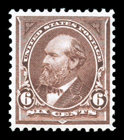271, 6c Dull brown, well centered within large margins, strong fresh color, pristine o.g., n.h., extremely fine 2007 PF certificate (top sheet selvage subsequently
removed).