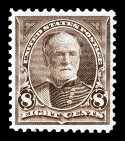 272, 8c Violet brown, exceptionally well centered within large margins, fresh color, o.g., n.h., extremely fine 2006 PF certificate.