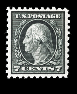 469, 7c Black, exceedingly well centered within wide margins, strong color and impression, o.g., n.h., extremely fine 2007 PF certificate.