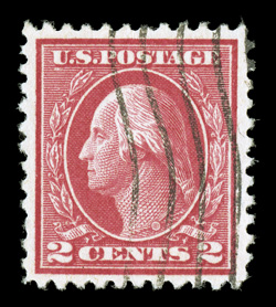 500, 2c Deep rose, Ty. Ia, excellent centering, brilliantly rich color, wavy machine cancel, extremely fine 1996 PF certificate.
