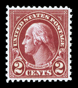 634A, 2c Carmine, Ty. II, highly select mint single, possessing outstanding centering for this difficult stamp, deep rich color, pristine o.g., n.h., extremely fine gem 1997 PF
certificate (right sheet selvage subsequently removed).