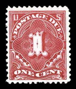 J29, 1c Vermilion, nicely centered within unusually large margins, brilliantly fresh color, o.g., lightly hinged, a very fine example of this scarce postage due 2004 PSE
certificate.