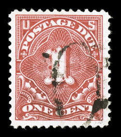 J29, 1c Vermilion, a select used example of this truly scarce and terribly difficult stamp to find in any quality, let alone in premium used condition, extravagantly margined
and being quite well centered, strong distinctive vermilion color, cri