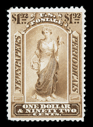 PR71, $1.92 Pale brown, exceedingly well centered within large margins, bright fresh color, o.g., lightly hinged, extremely fine an elusive stamp to find in this premium
quality 2007 PF certificate.