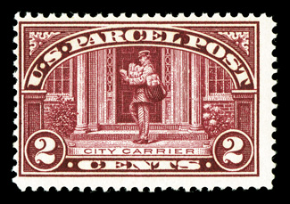 Q2a, 2c Lake, deep intense color in an unmistakable lake shade (not the more typically seen carmine lake color), similar centering to all other examples we have seen, o.g.,
lightly hinged, fine a rare color variety 2007 PF certificate.