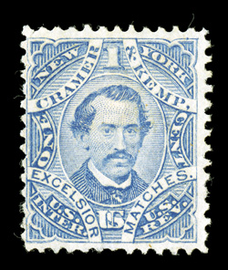 RO66u, Cramer & Kemp, 1c Ultramarine, strong distinctive color, slight thin, fine appearance.