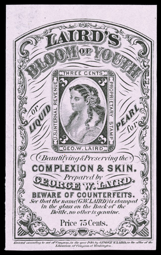 RT14c, George W. Laird, 3c Black imperforate, pink paper, a gorgeous example of this scarce and popular issue, large to huge margins all around, rich color and fresh and
strongly colored paper, light horizontal crease, extremely fine appearance