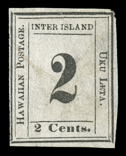 16, 2c Black on grayish, Plate 3-G, Type VI, Position 6, four clear to large margins, lightened ms. cancel, small thinned spot, fine appearance 2001 HPS
certificate.