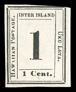 19, 1c Black, Plate 6-A, Type IX, Position 9, unused, mostly large margins to just touching frame line at top right, rich color on crisp white paper, fresh and fine 2009 PF
certificate.