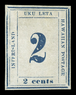 26, 2c Dark blue, Plate 10-A, Type I, Position 9, unused, ample equal margins all around, good color, fine.