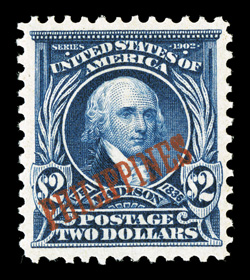 238, $2.00 Dark blue, a visually striking mint single, featuring stunning color in an incredibly dark shade and a prooflike impression on immaculate white paper, outstanding
centering as well, o.g., lightly hinged, extremely fine certainly amon