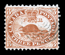 12, 1859 3p Red perforated, a premium used example of this scarce stamp, possessing far better centering than typically encountered, deep rich color and a crisp impression,
light strike of a target cancel, extremely fine for this challenging sta