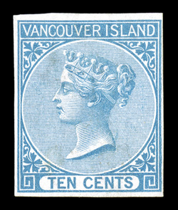 4, 1865 10c Blue, imperforate, choice mint example, exceptionally fresh, with rich color and a strong impression, four ample to mostly large margins, full o.g., very fine 1970
RPS certificate ex-Chapin (Unitrade C$7,500.00).