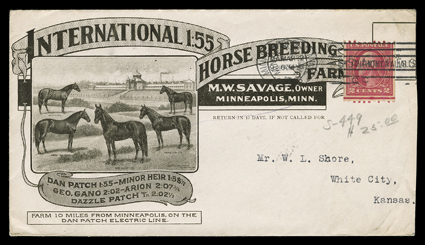 [Racehorse Dan Patch Collection] of 21 illustrated covers or cards from the first two decades of the 20th century depicting or advertising Dan Patch, the champion harness race
horse, including five multicolored designs, four with allover front an