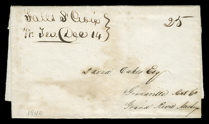 [Lapointe, Wisconsin, frontier physician] A fine autograph letter signed by Dr. Charles W. Borup, from Lapointe, Wisconsin Territory, September 16, 1840. He writes David Oakes
in Grandville, Michigan, with some family news and to request that he