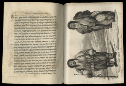 Journal of a Second Voyage for the Discovery of a North-West Passage..., Sir William Edward Parry. London, John Murray, 1824. First edition. 4to, in beautiful modern half calf
with marbled boards, gilt spine. Seven fold-outs (four of them map