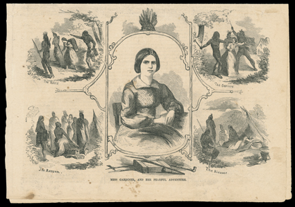 [Spirit Lake Massacre] Balance lot of items, including letters, documents, and printed items. Also with the Book: History of the Spirit Lake Massacre! A. Gardner. Des Moines,
Iowa Printing Co., 1885. 8vo, original cloth with gilt title design