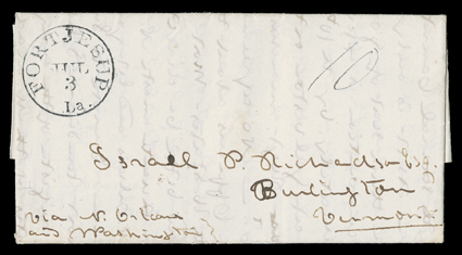 [Annexation of Texas] Choice content letter by Lieut. Israel B. Richardson from Ft. Jesup, Louisiana, to his father in Vermont, July 2, 1845:We are getting ready for a March -
orders have...arrived for the troops to enter Texas, as soon as the