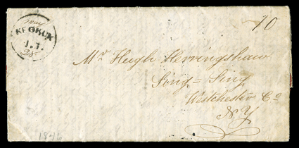 [Plural Marriage after Smiths Death], Plural marriage, danger in the temple, and factionalism following Joseph Smiths death. Amazing content letter by non-Mormon, Mr. E.
Thompson of Keokuk, Iowa Territory, just a few miles south of Nauvoo acros